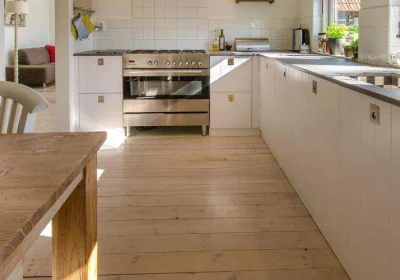 White Kitchen Real Wood Flooring