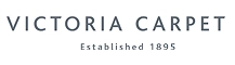 Victoria Carpet logo featuring navy uppercase text “VICTORIA CARPET” with a smaller “Established 1895” subtitle on a white background.